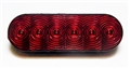 Oval 6" Led Tail Light with Pigtail, Tri-Pole, Red Lens  