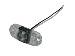 S17 Style Marker Light with Clear Lens and Red LED - 6" pigtail 