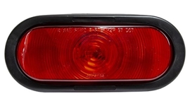 Red Oval Tail Light with Grommet