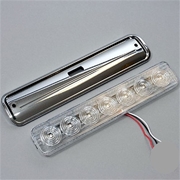 Wrap Around Tail Light, Clear LED with Chrome Base 