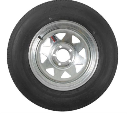 Rainier Tire ST205/75R15C with 5 Lug Steel Silver Spoke Wheel