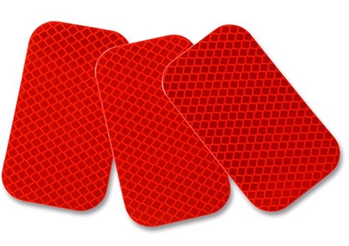 Red Reflector Sticker, (2" x 3.5") Sold Individually 
