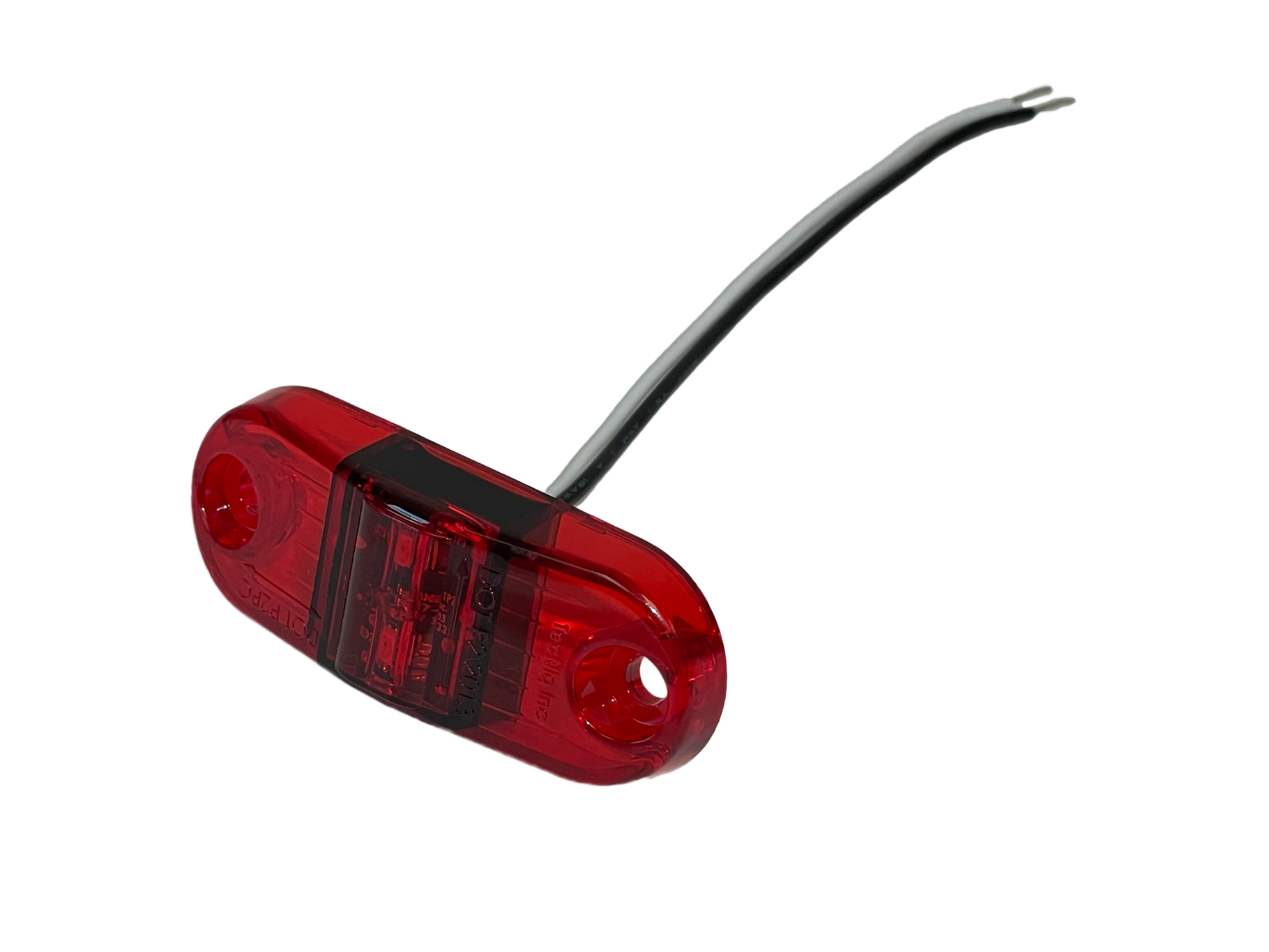 S17 Style Marker Light with Red Lens and Red LED - 6" pigtail 