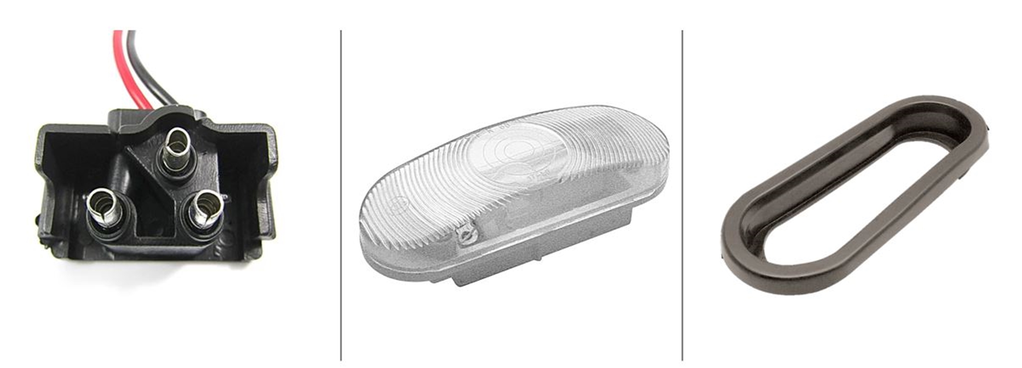 Clear 12 Volt Tail light, Oval - Complete Assembly 