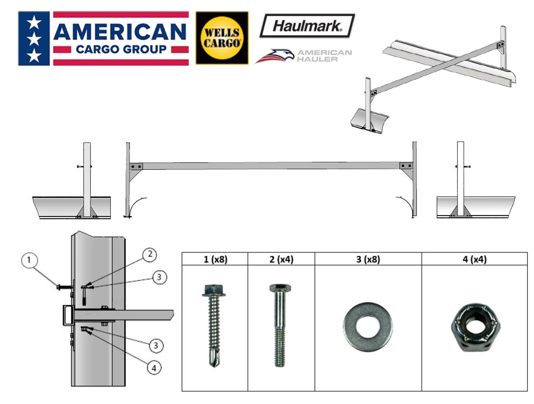 Multiple Roof Rack for 6-Wide Round Roof